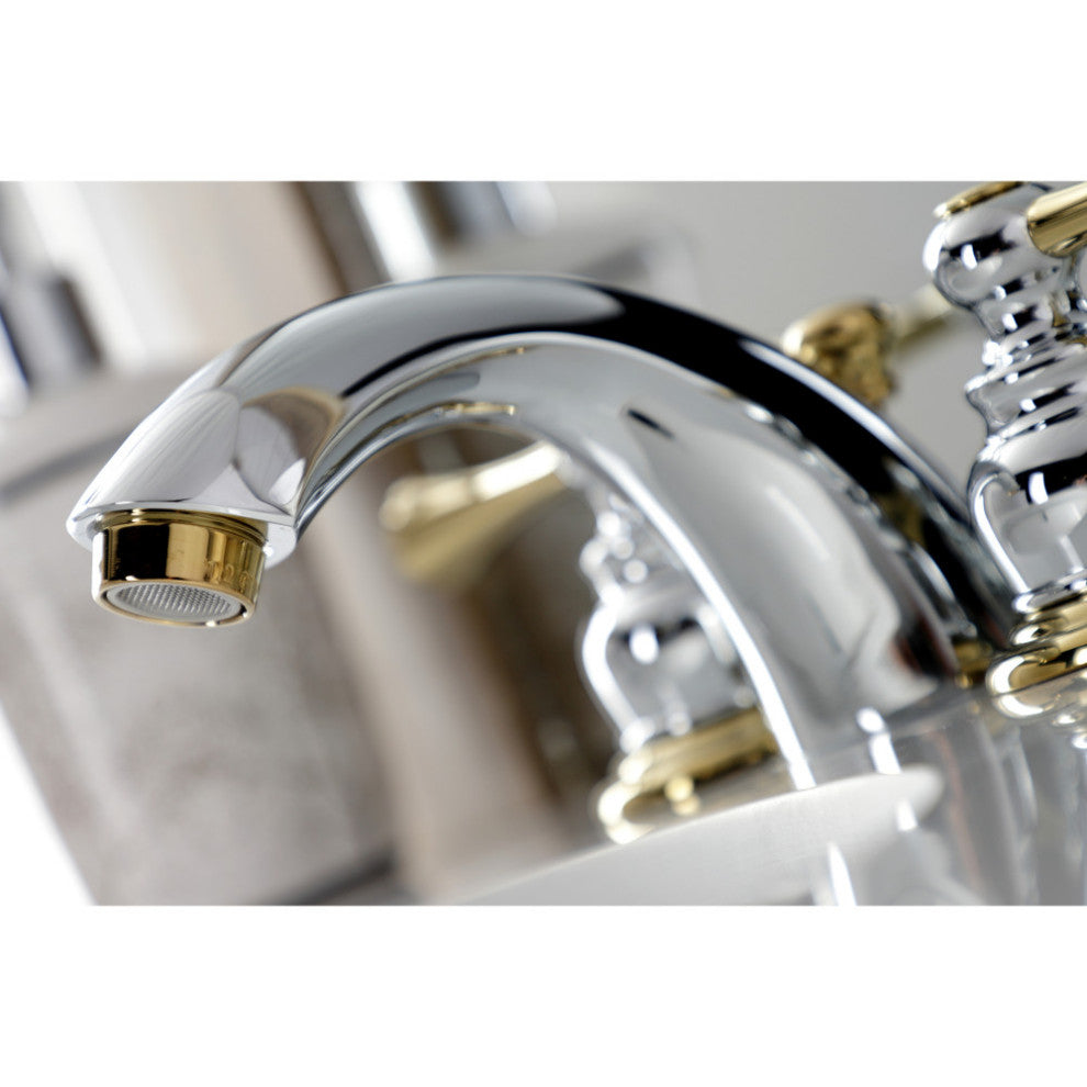 Kingston Brass KB944BL Widespread Bathroom Faucet, Chrome /Polished Brass