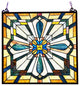 ARCHIE Tiffany-Style Mission Stained Glass Window Panel, 20"