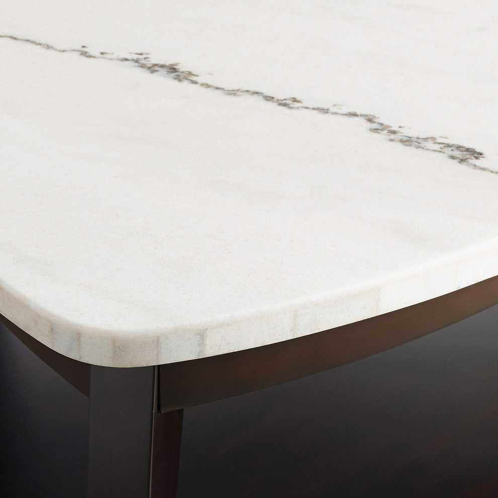 Francis White Marble Top End Table