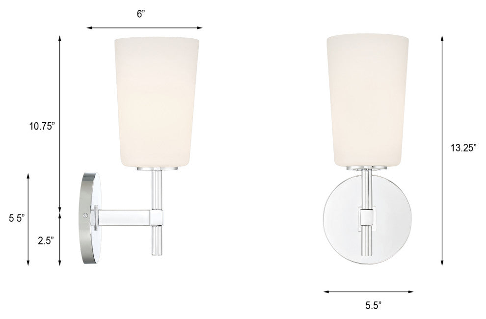 Colton 1 Light Polished Chrome Wall Mount