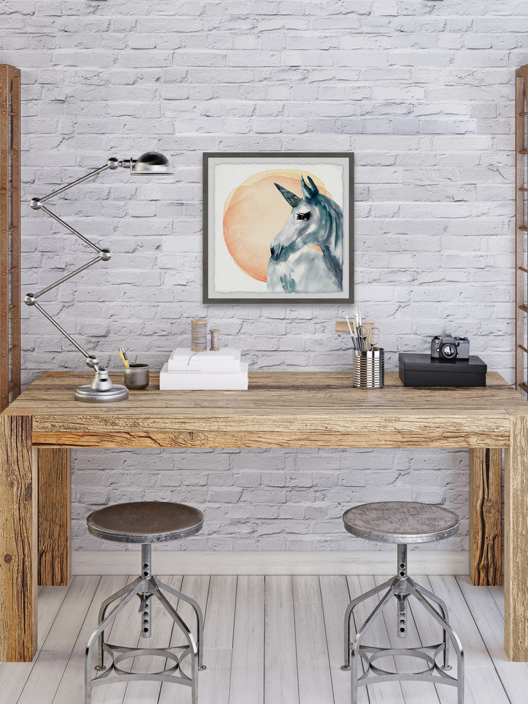 "Unicorn Sunrise" Framed Painting Print, 18"x18"