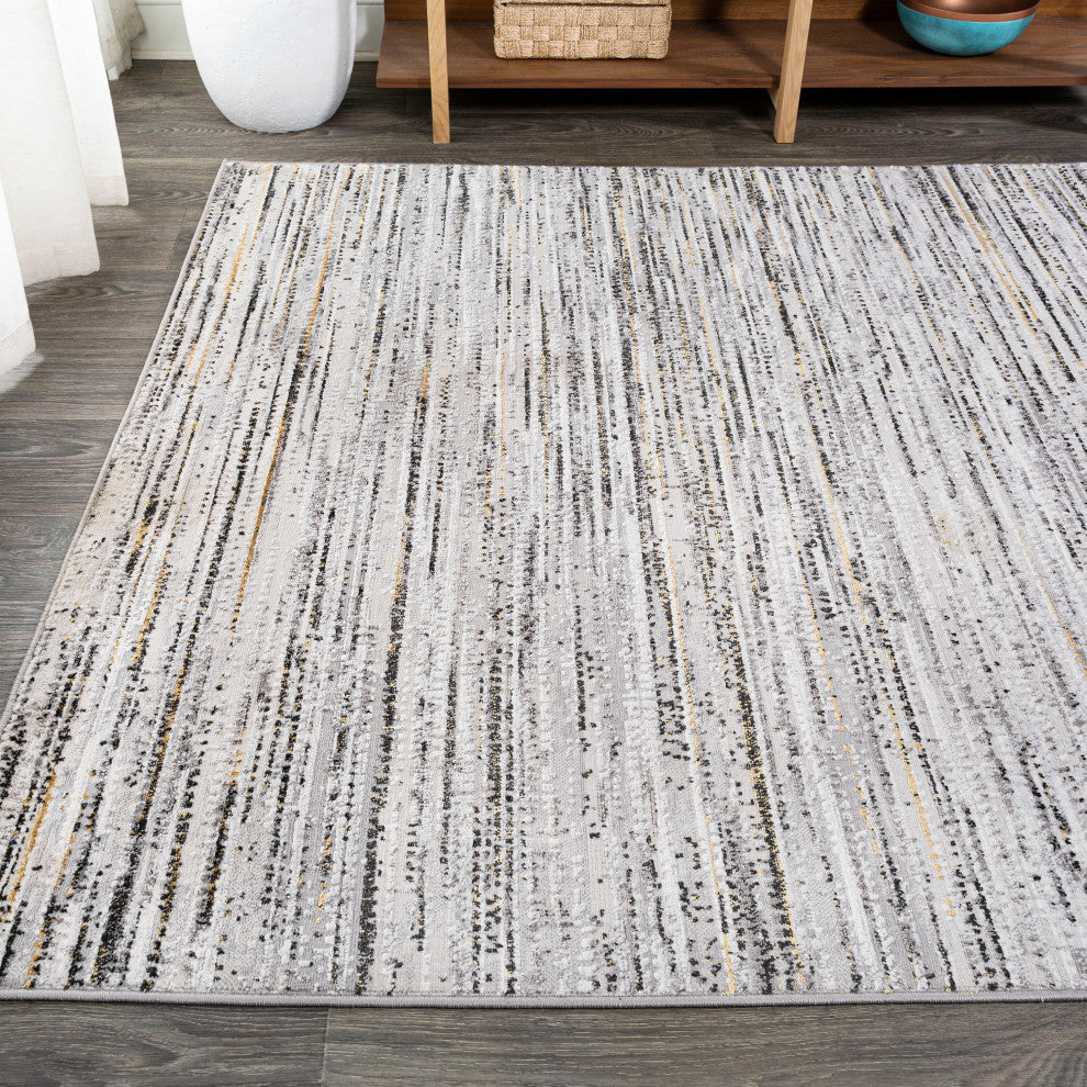 Loom Modern Strie' Area Rug, Gray/Black, 8 X 10