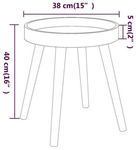 vidaXL Side Table Round Coffee Table Black Engineered Wood and Solid Wood Pine