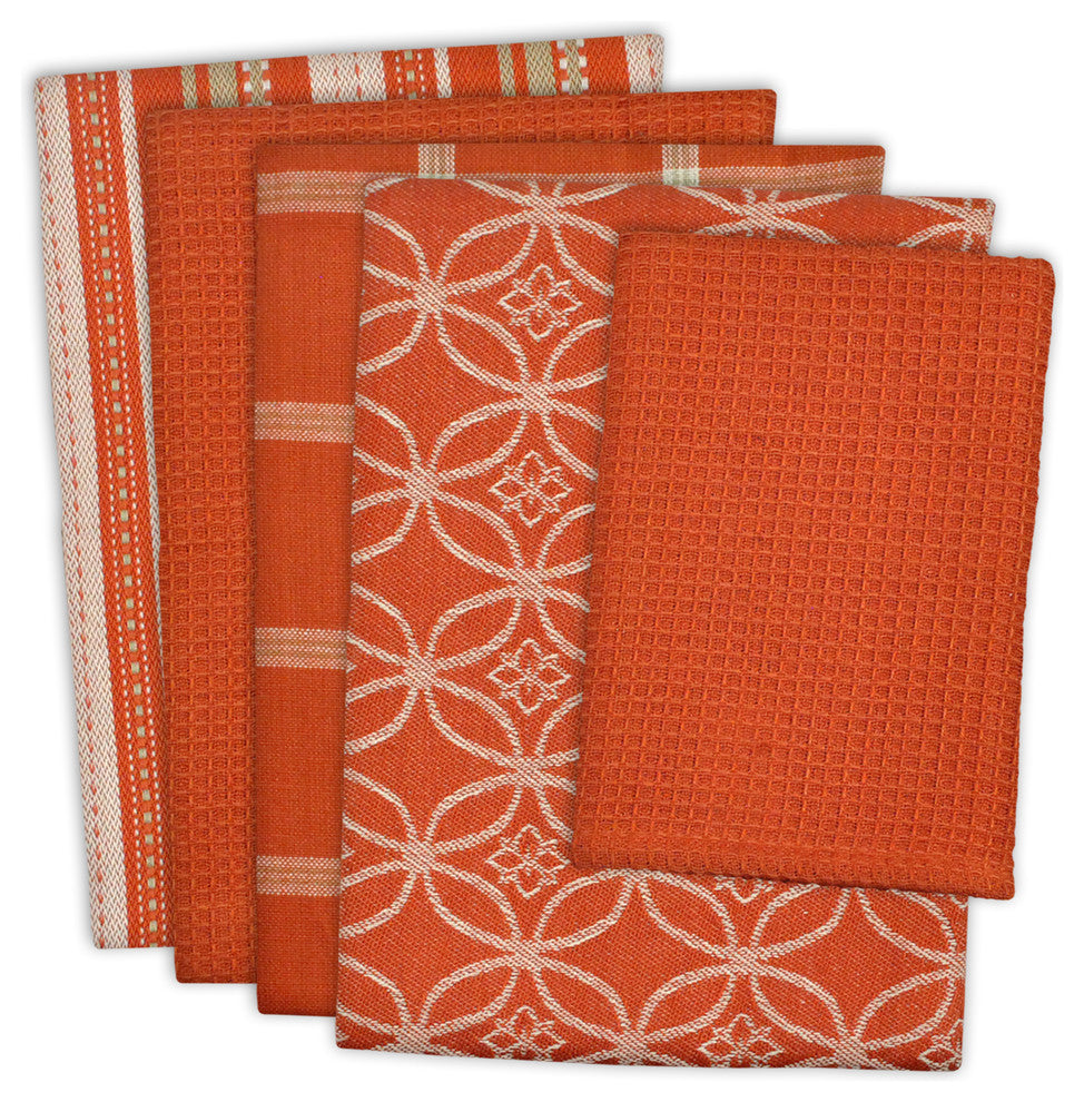DII Assorted Spice Dishtowel/Dishcloth, Set of 5