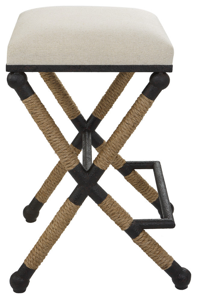 Uttermost Firth 19 x 28" Rustic Oatmeal Counter Stool