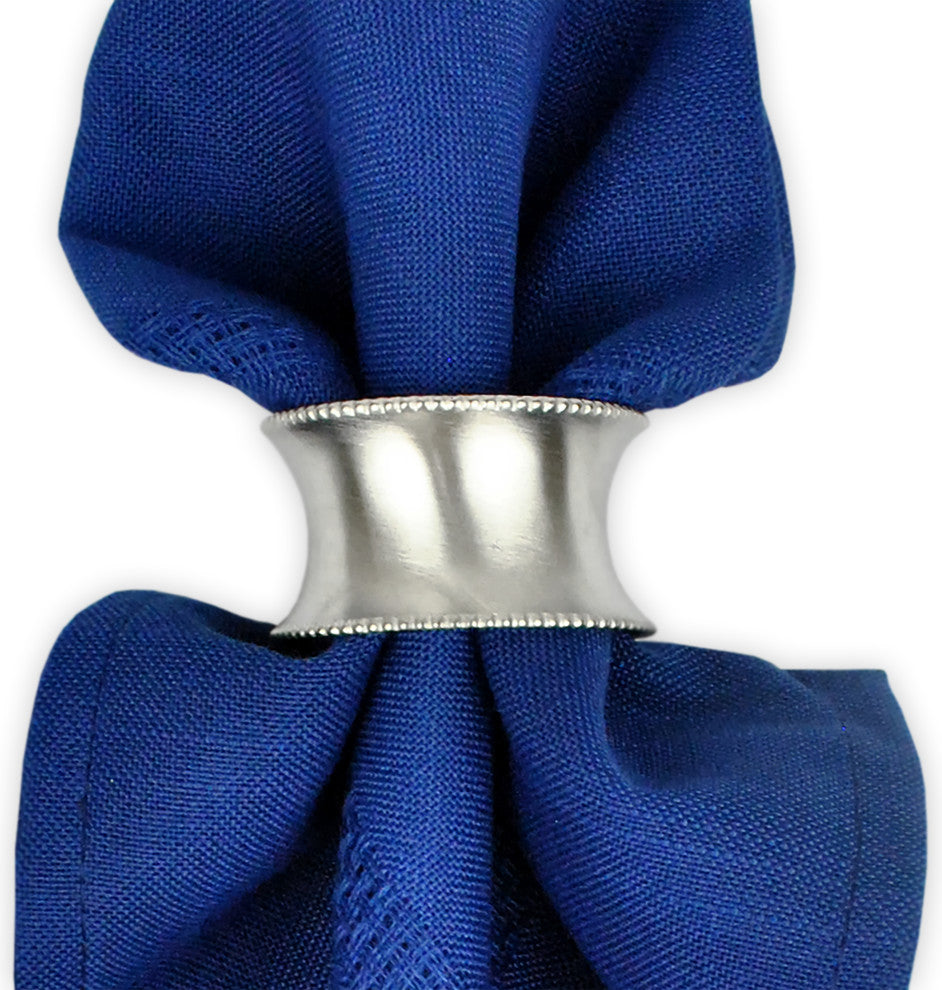 DII Beaded Silver Napkin Ring, Set of 6
