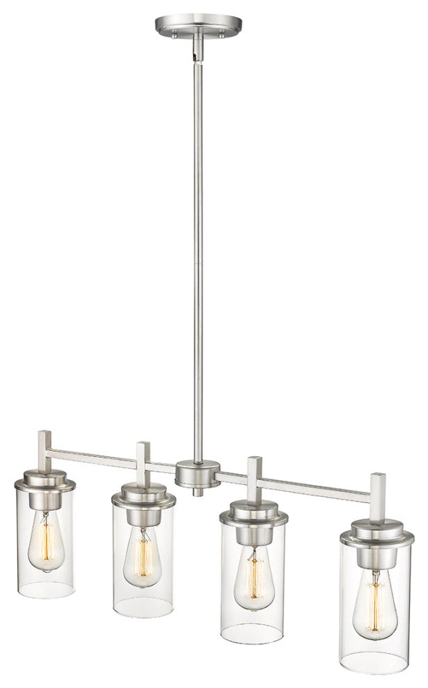4 Light 28" Brushed Nickel Chandelier