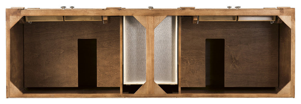 Bristol 72" Double Vanity Bright White, Saddle Brown, Eternal Jasmine Pearl, Three-Hole