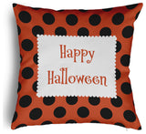 Happy Halloween Dots Accent Pillow Removable Insert, Harvest Orange, 18"x18"