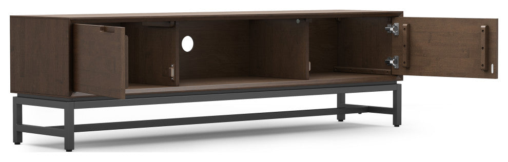 Banting Solid Hardwood 72" Low TV Stand, Walnut Brown