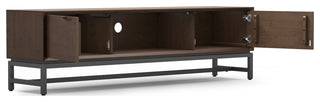 Banting Solid Hardwood 72" Low TV Stand, Walnut Brown