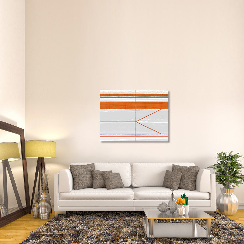 "Abstract Orange And Grey" Fine Art Print