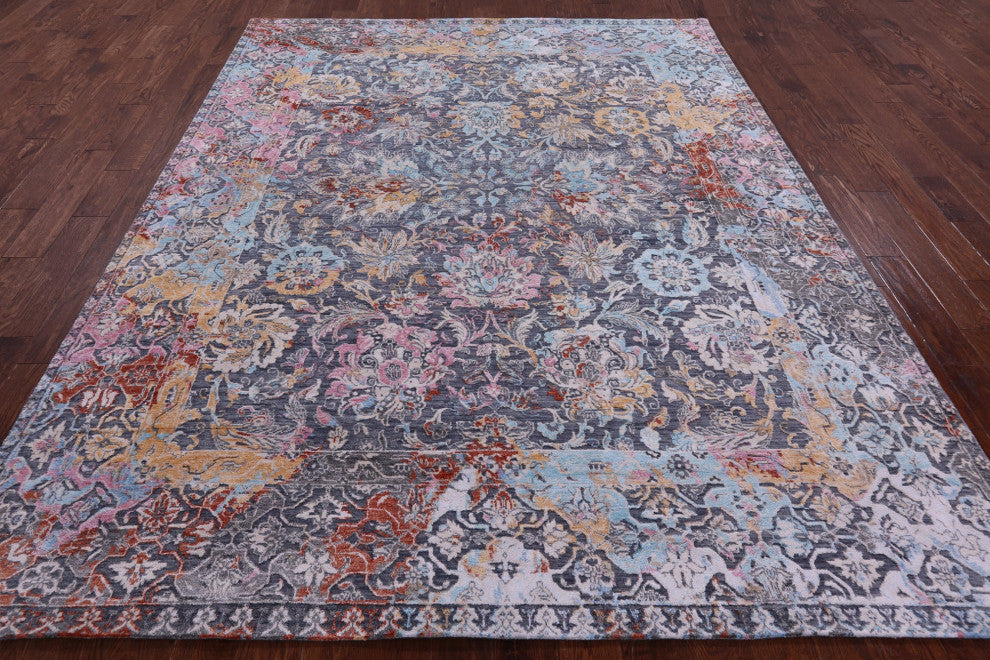 7' 11" X 10' 0" Persian Handmade Wool & Silk Rug - Q13506