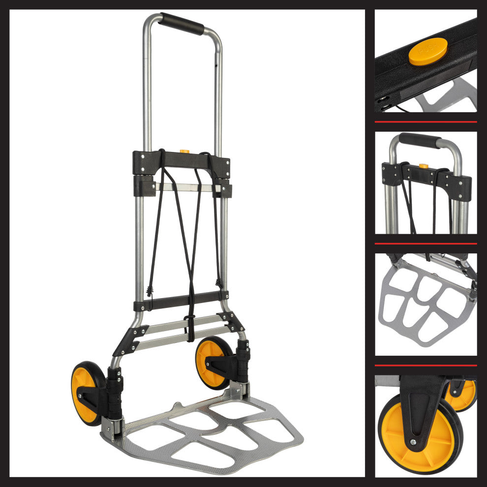 Dolly Cart With Collapsible Handle Folding Hand Truck With 330lb Capacity