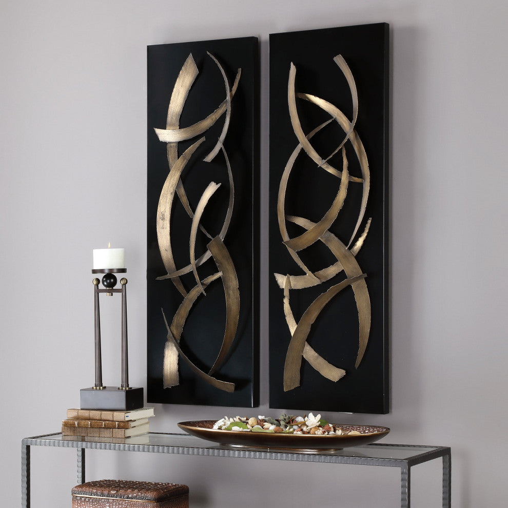 Uttermost Brushstrokes Metal Wall Art, Set of 2