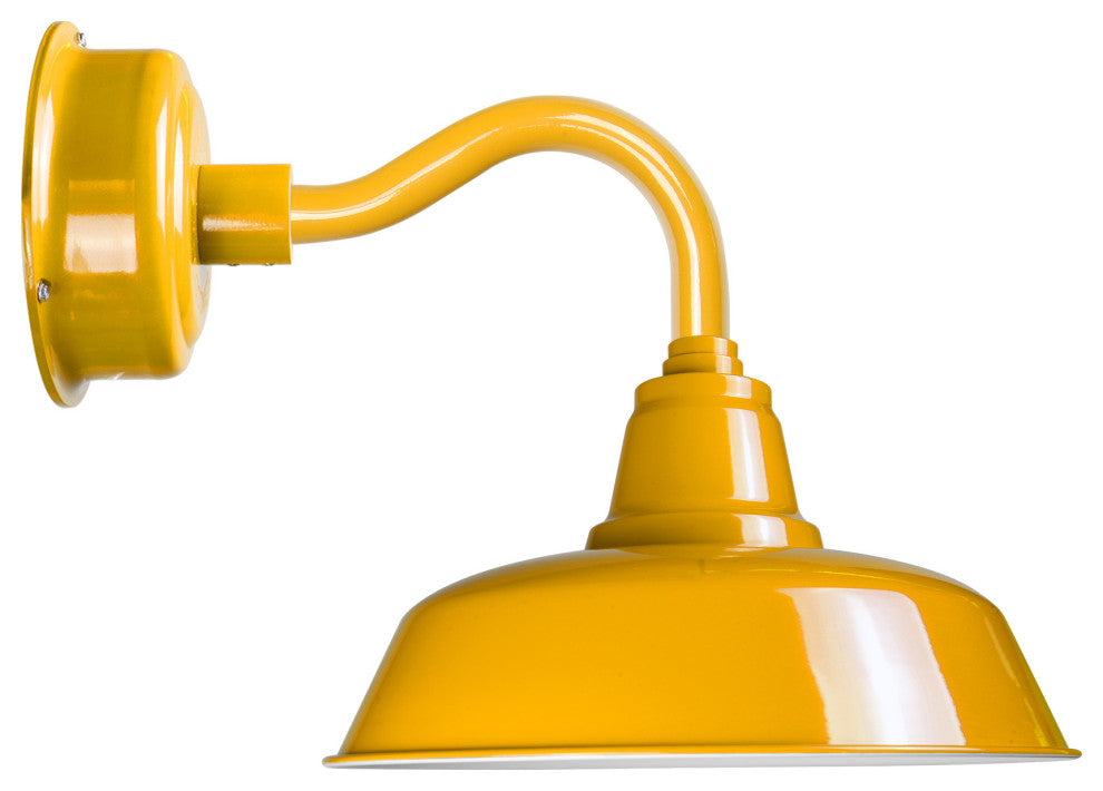 10" Farmhouse LED Sconce Light With Chic Arm, Yellow