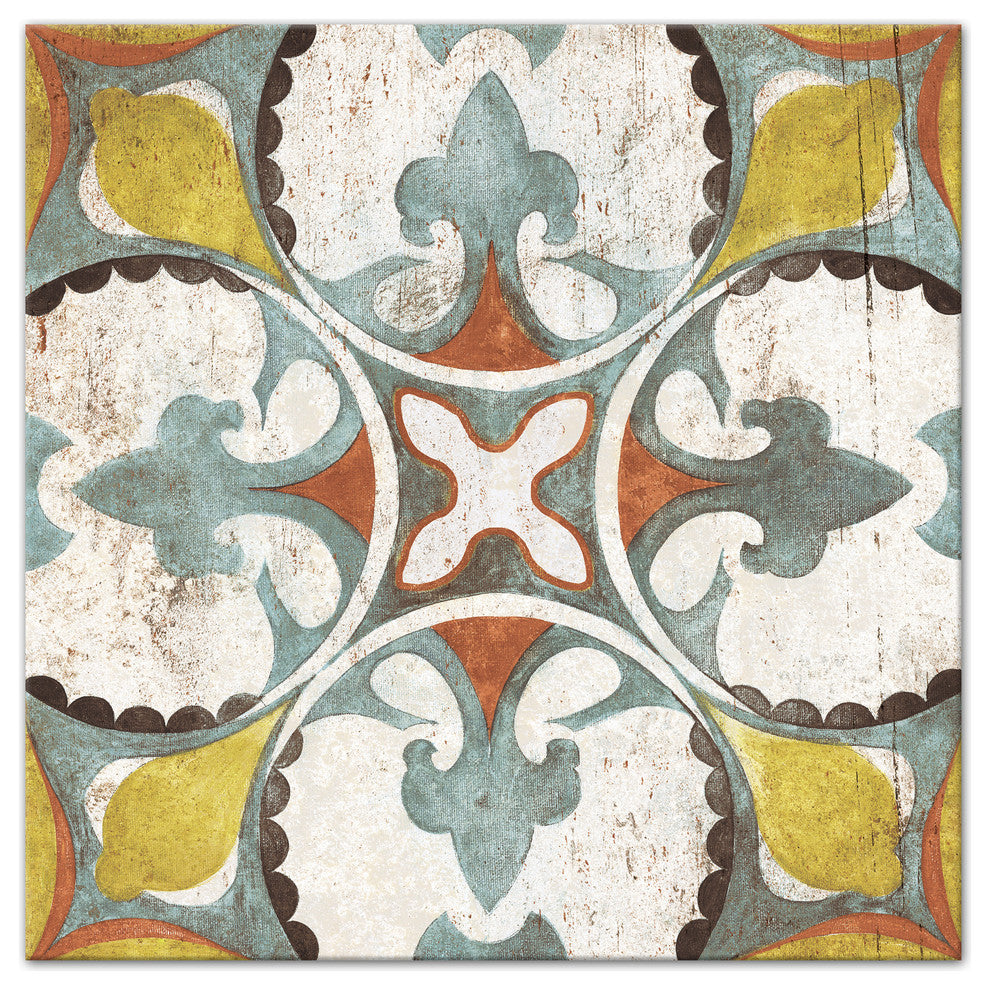 Moroccan Tile Pattern 36x36 Canvas Wall Art