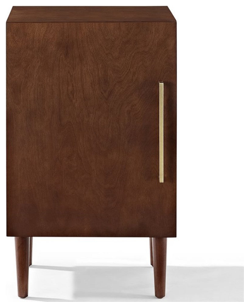 Bowery Hill Modern Engineered Wood Record Player Stand in Mahogany