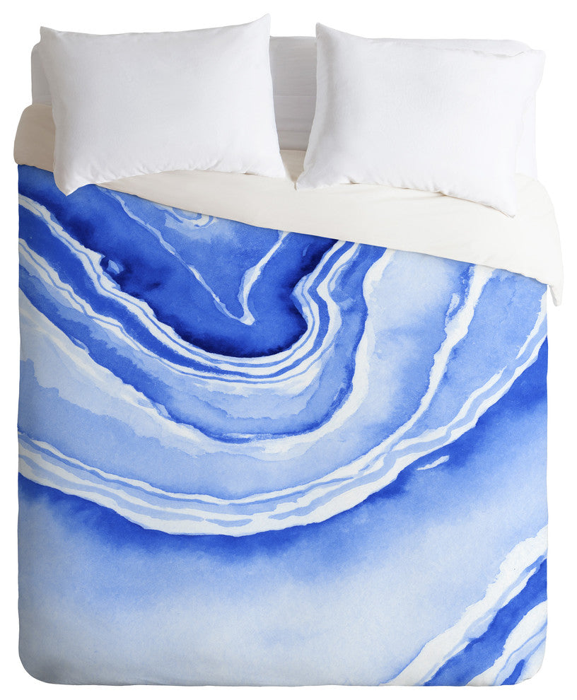 Laura Trevey Blue Lace Agate Duvet Cover