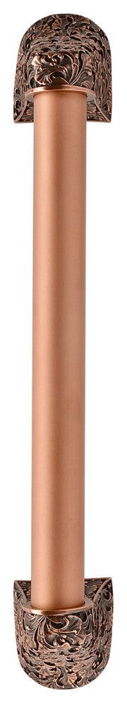 Florid Leaves Appliance Pull, Antique Copper, 16", Plain