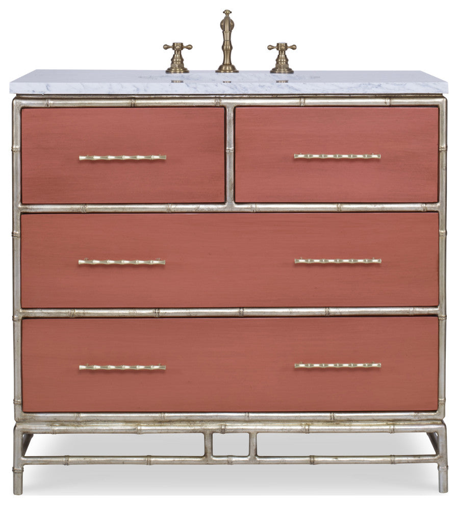 Ambella Home Collection - Chinoiserie Sink Chest - Coral - 09175-110-301