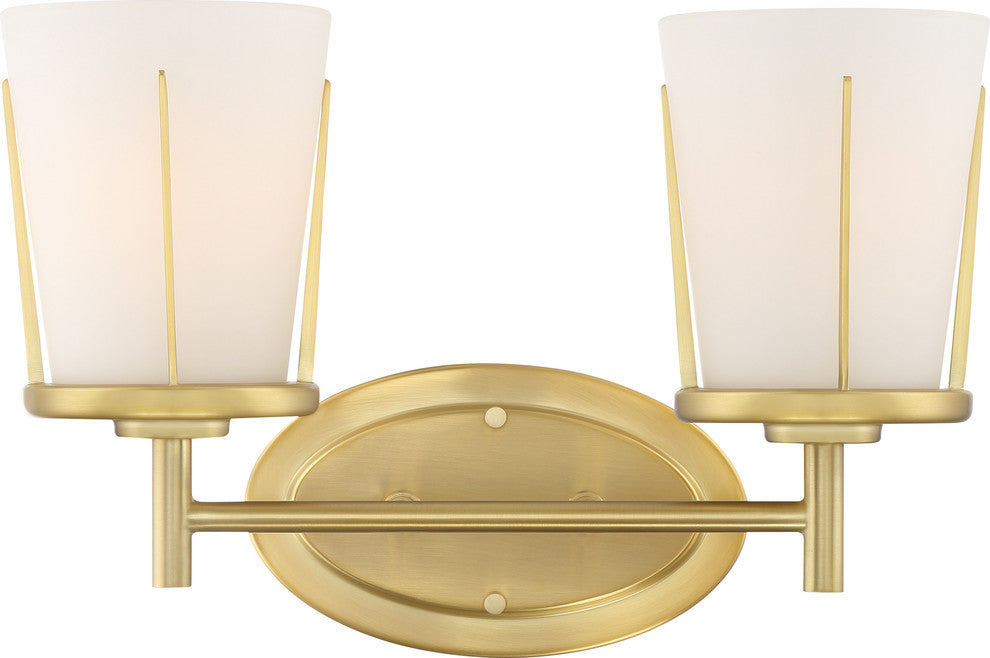 Nuvo Serene 2-Lights Natural Brass Wall Mount Light