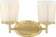 Nuvo Serene 2-Lights Natural Brass Wall Mount Light
