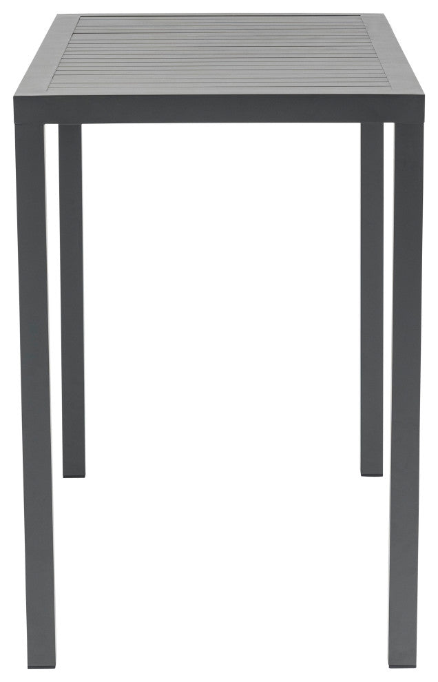 Maldives Outdoor Patio Rectangle Bar Table, Grey
