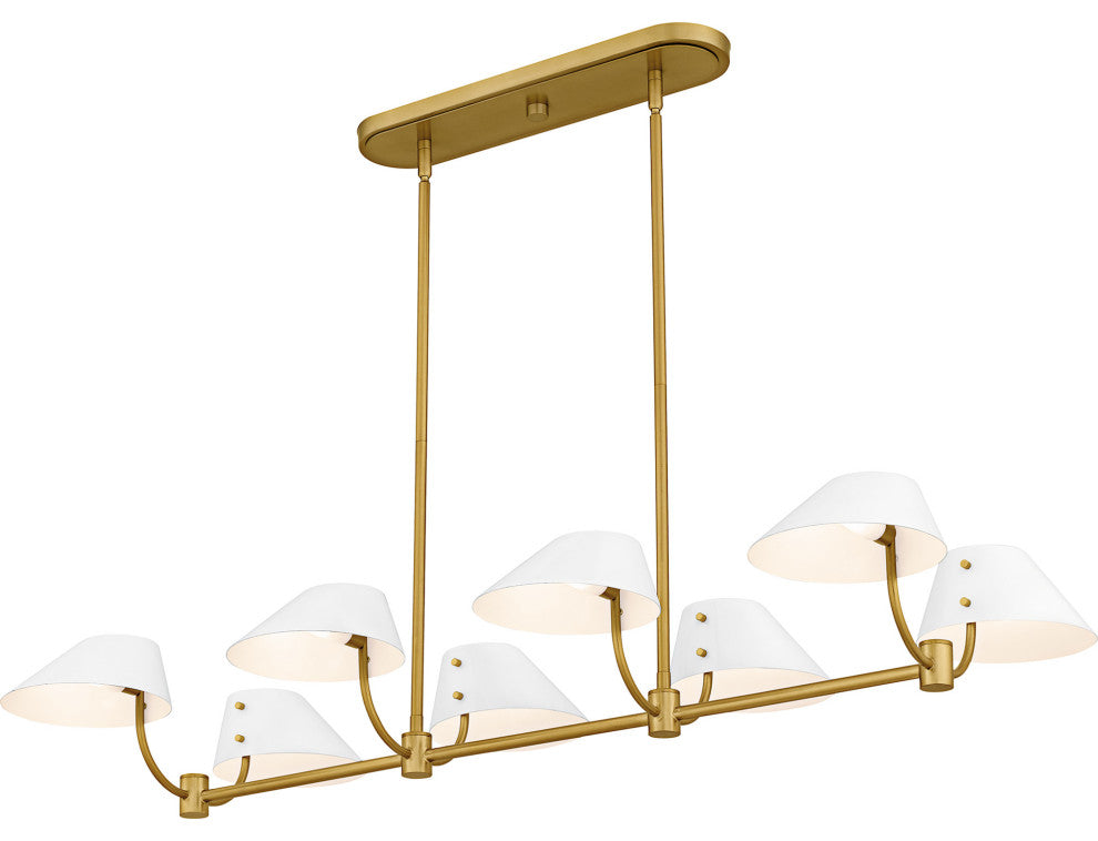 Quoizel PNY842 Penley 8 Light 42"W Linear Chandelier - Brushed Gold