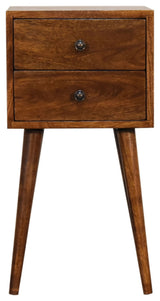 Mini 2 Drawer Chestnut Nightstand