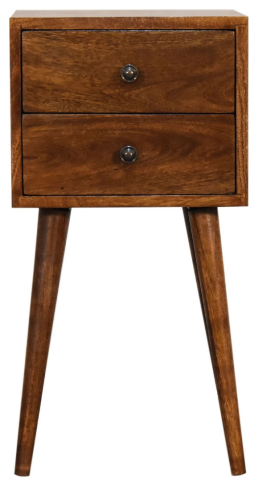 Mini 2 Drawer Chestnut Nightstand