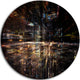 Glow Of Technology, Contemporary Large Disc Metal Wall Art, 11"