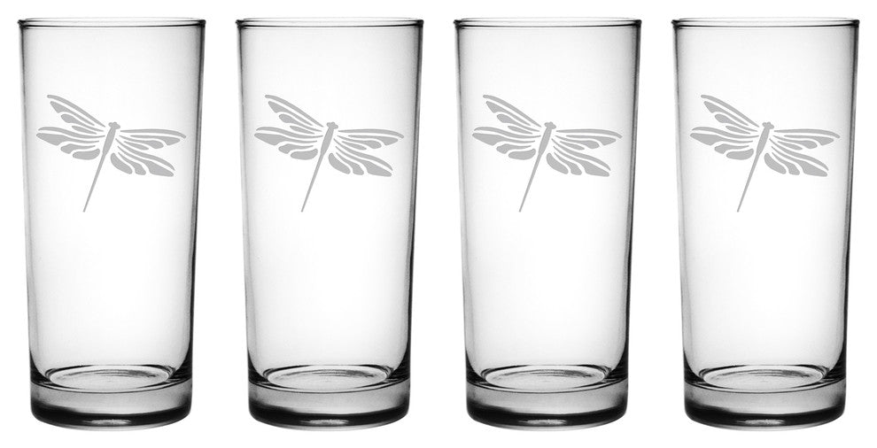 Dragonfly Highball Glasses, Set of 4