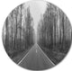 Black And White Freeway In Forest, Landscape Round Wall Art, 23"
