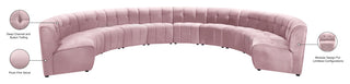 Limitless Velvet Upholstered 10-Piece Modular Sectional, Pink
