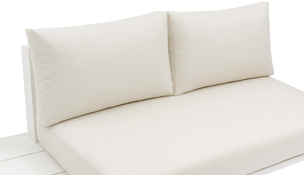Maldives Cream Water Resistant Fabric Outdoor Patio Modular Sectional