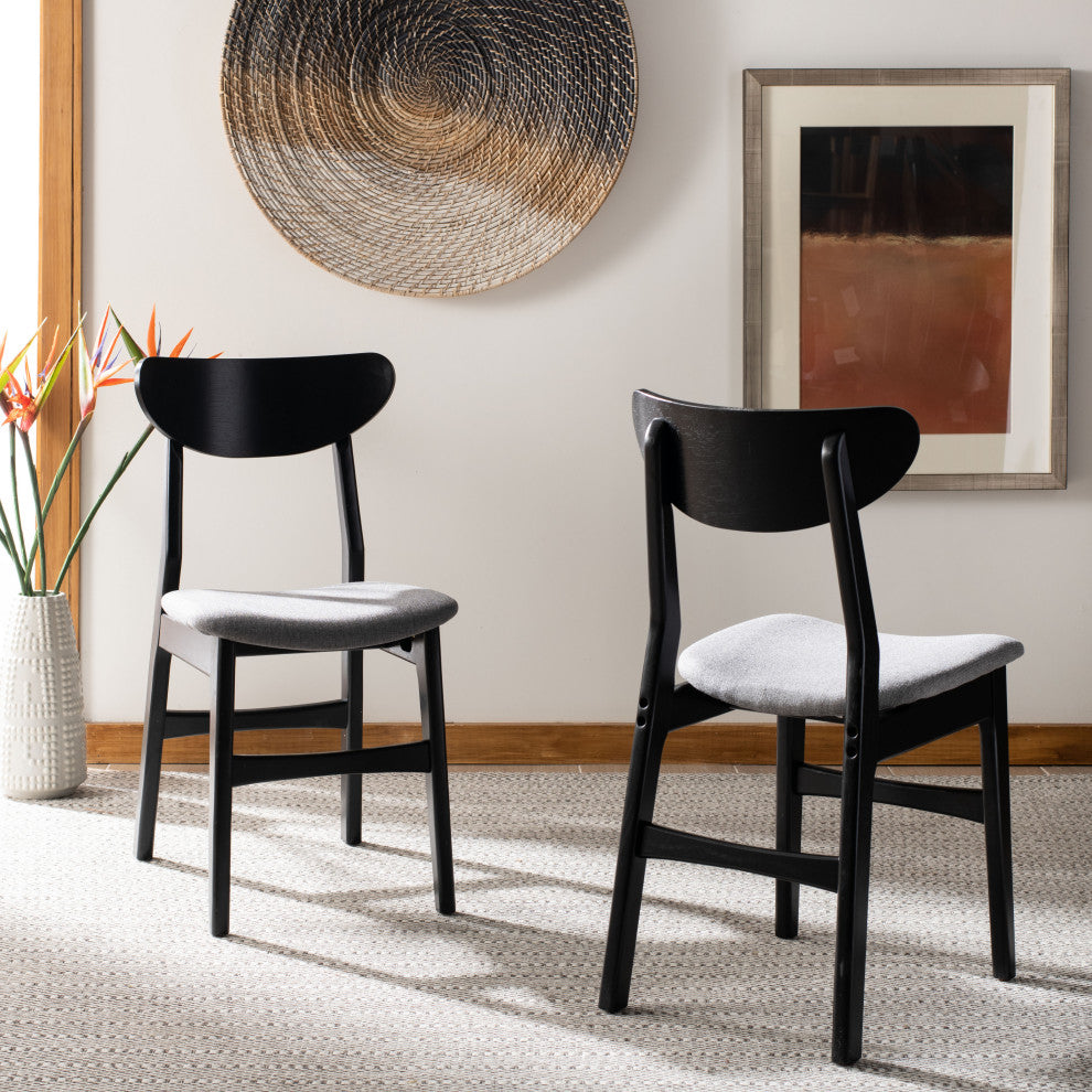 Safavieh Lucca Retro Dining Chair, Set of 2, Black/Grey