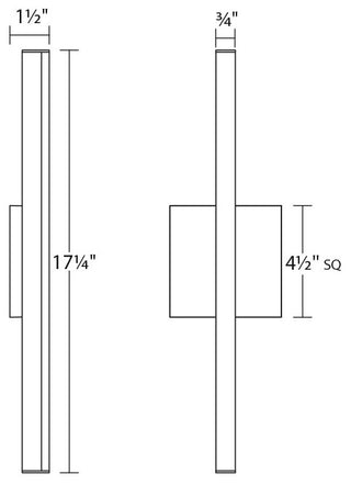 Sonneman 2769 Stix 18" LED Bath Bar - Bright Satin Aluminum