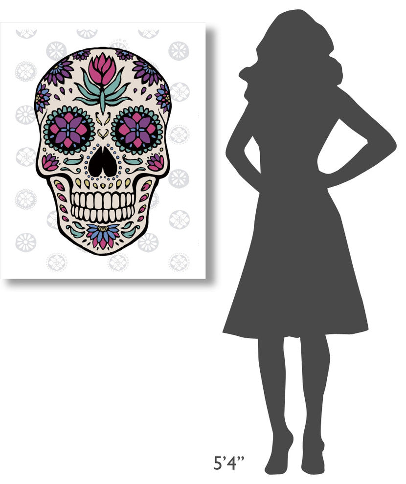 "Sugar Skull IV on Gray" Digital Paper Print by Janelle Penner, 30"x37"