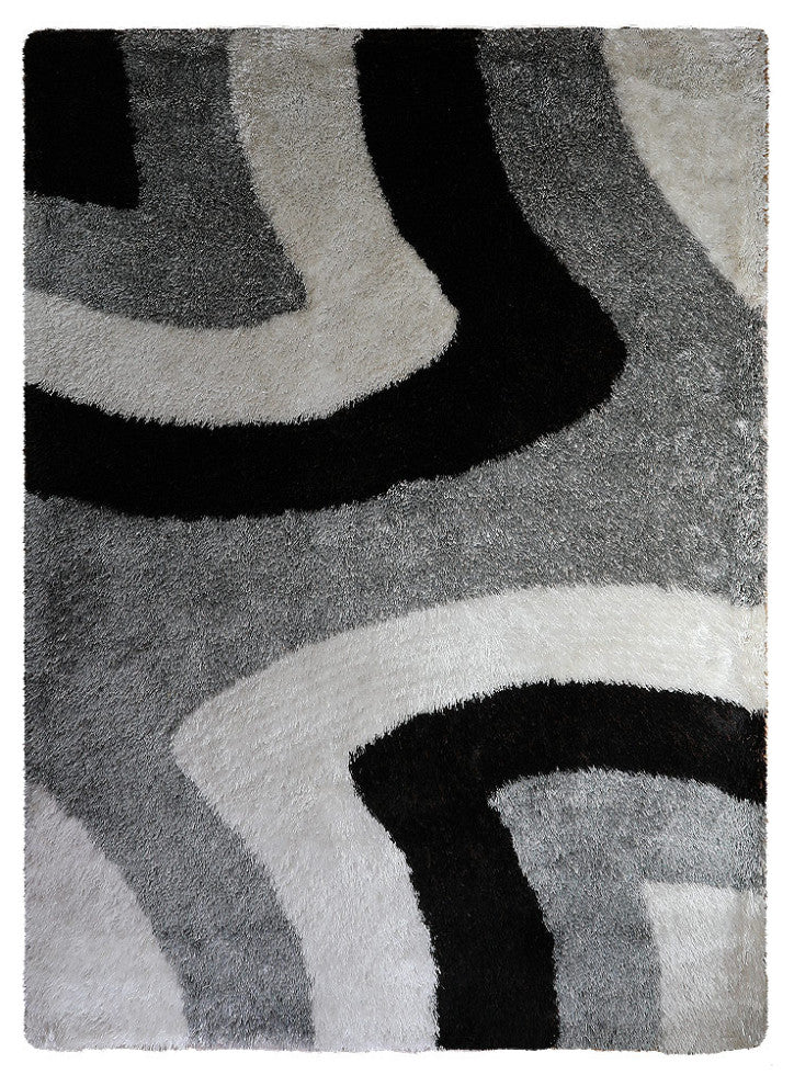 HAND TUFTED SHAG POLYESTER ECO-FRIENDLY AREA RUGS -Multicolor,Contemporary