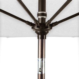 7.5' Bronze Collar Tilt Lift Fiberglass Rib Aluminum Umbrella, Sunbrella, Regatta