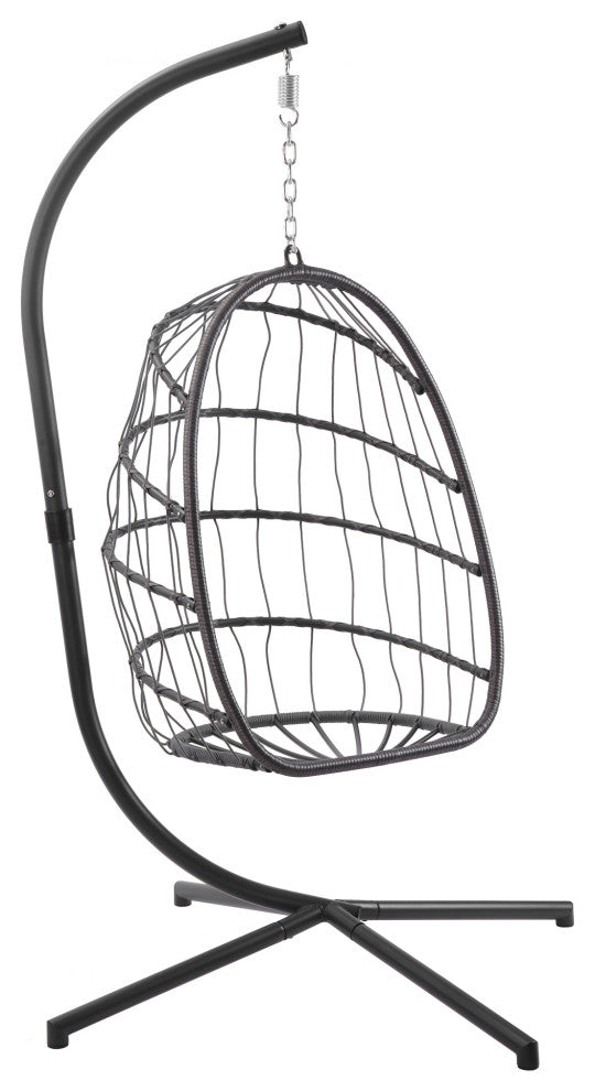 Outdoor Patio Wicker Swing Chair Hanging With Cushion
