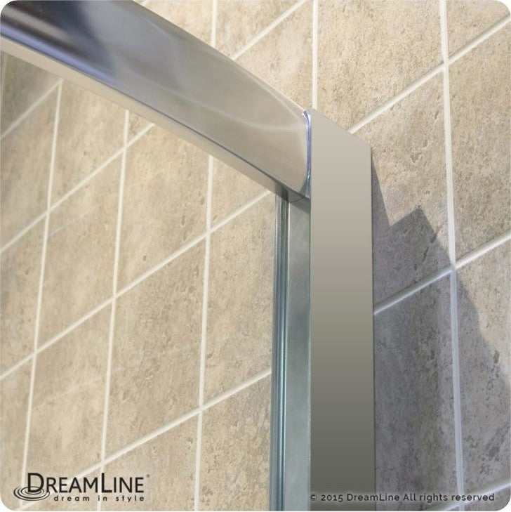 DreamLine Frameless Sliding Shower Enclosure, Base and QWALL-4 Backwall Kit