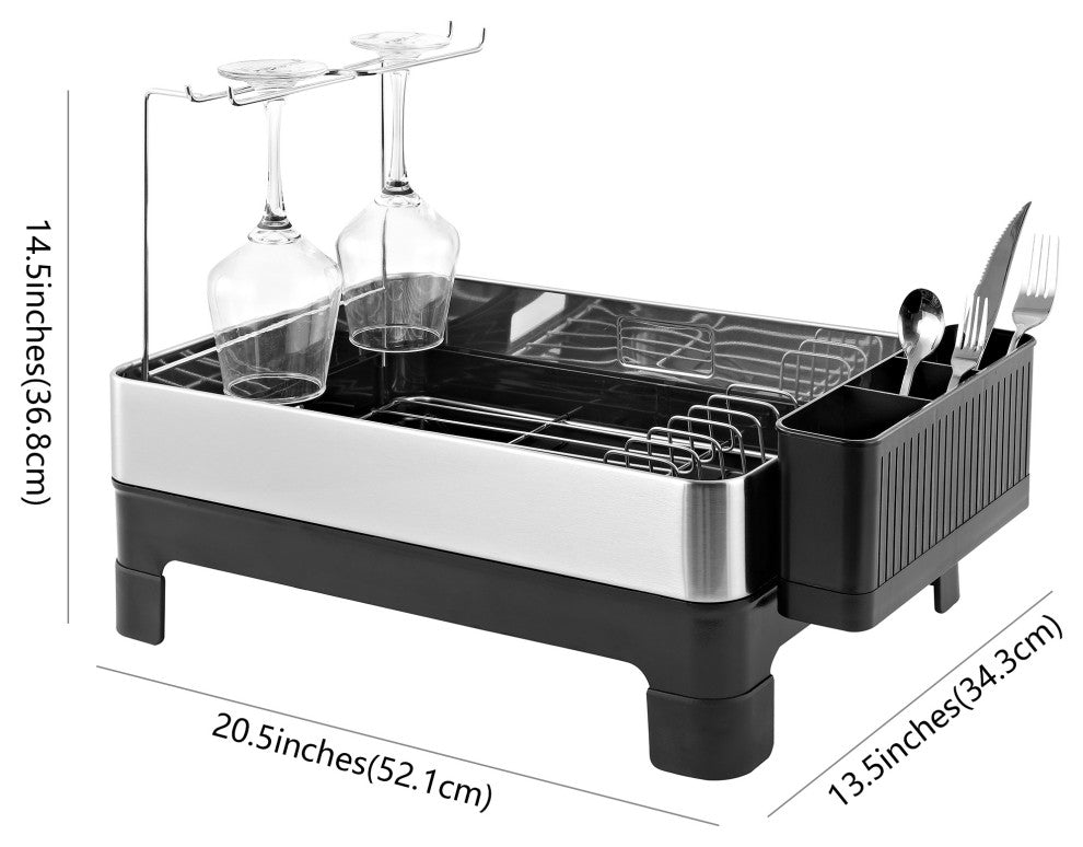 Concerto Fingerprint-Proof Stainless Steel Drying Rack with Wine Glass Holder