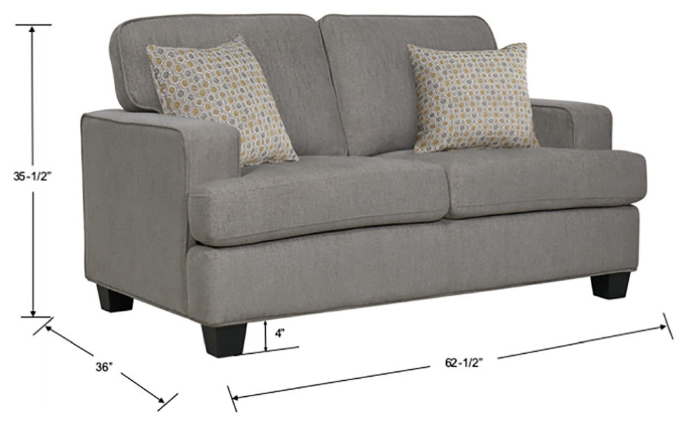 Huber Loveseat, Gray