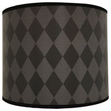 Black and Gray Diamond Pattern Hard Back Lampshade