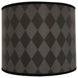Black and Gray Diamond Pattern Hard Back Lampshade