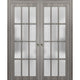 Interior Double Pocket Doors Frosted Glass |Felicia 3312 Ginger Ash Grey 60x84