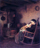 Eastman Johnson Mother and Child, 20"x25" Wall Decal