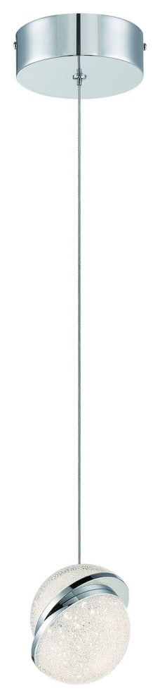 George Kovacs P1441-077-L, Silver Slice, 1-Light LED Mini Pendant